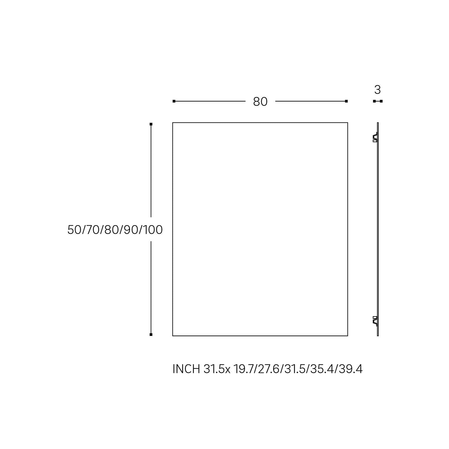 Bathroom Mirror 50 X 80 Cm, Rectangular