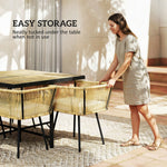 5 Piece Garden Furniture Set, Garden Dining Set With 4 Chairs | Beige