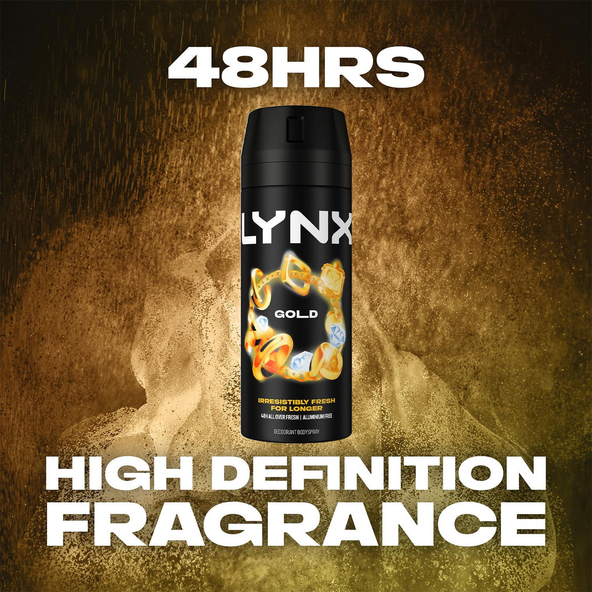 Gold Body Spray Deodorant 48hrs High Definition Fragrance 150ml | Set of 3