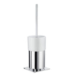 Chrome Freestanding Toilet Brush And Porcelain Container | Polished Chrome