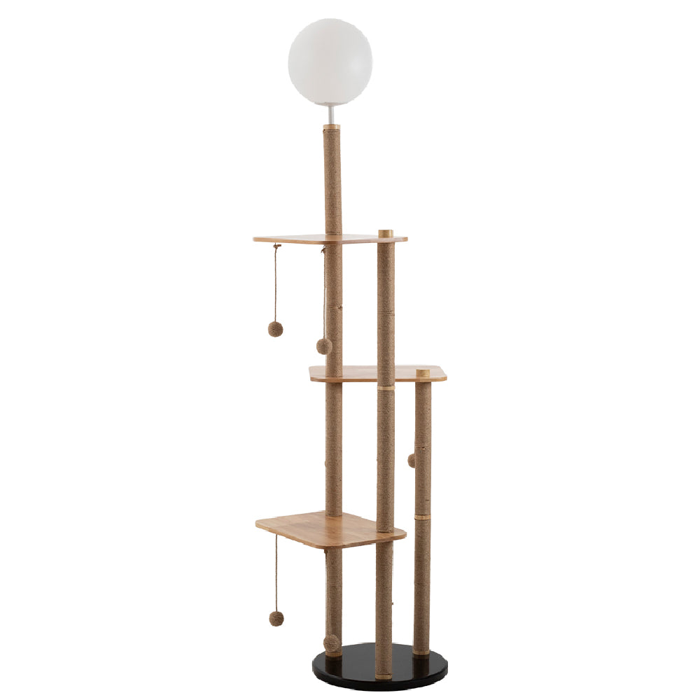 2-in-1 Cat Climbing Frame Floor Lamp
