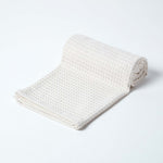 Organic Cotton Waffle Blanket/ Throw | 90cm x 112cm | Natural