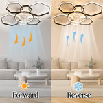 Black Metal Industrial Frame Ceiling Fan Light 5 Blades With 3-color Dimming, 6-speed, 2.4g App & Remote Control
