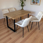 Colorado Dining Table With 4 Erica Velvet Chairs | One Size | Cream