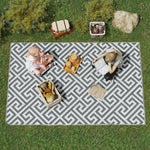152x243cm Outdoor Straw Rug For Camping/picnic | Gray