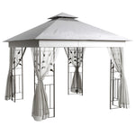 3(m) X 3(m) Patio Garden Metal Gazebo Marquee Party Tent | Light Slate Gray