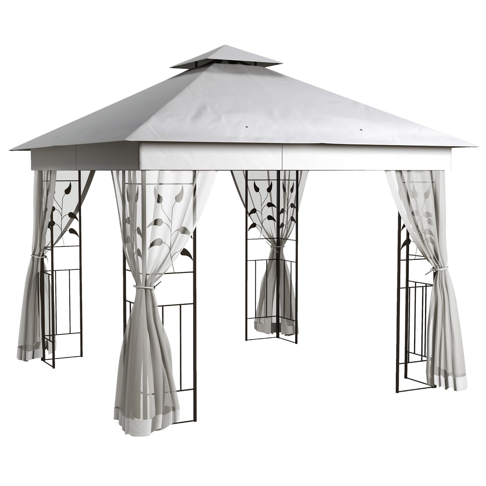 3(m) X 3(m) Patio Garden Metal Gazebo Marquee Party Tent | Light Slate Gray