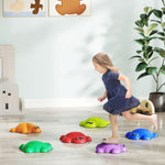 6 Pcs Balance Stepping Stones, Stackable River Stones With Non-slip Edge | Multi