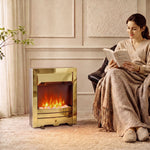 Electric Fireplace Stove Freestanding/inset, 1000w/2000w | Gold