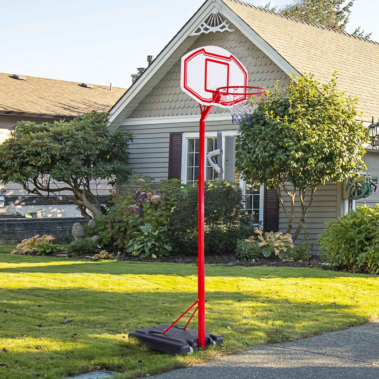 Adjustable Basketball Stand Backboard With Wheels | Red
