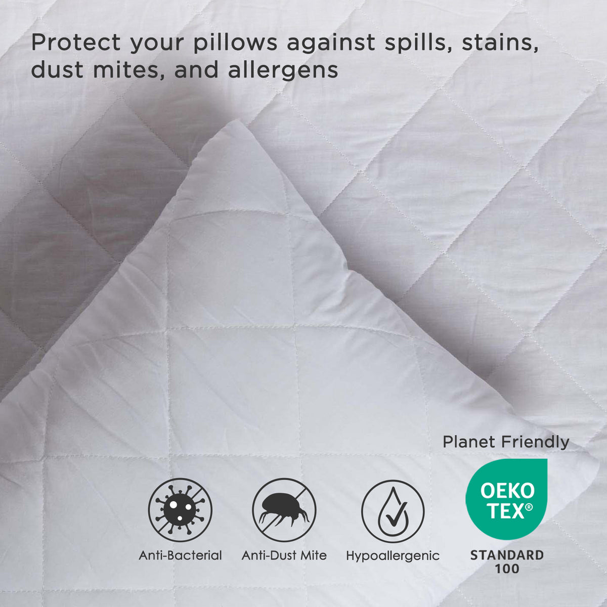 Cotton Rich Quilted Pillow Protectors | Set of 10 | White