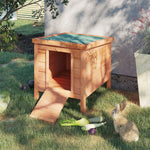 Wooden Rabbit Hutch Bunny Cage Guinea Pig House Pet Habitat Ferret | Brown