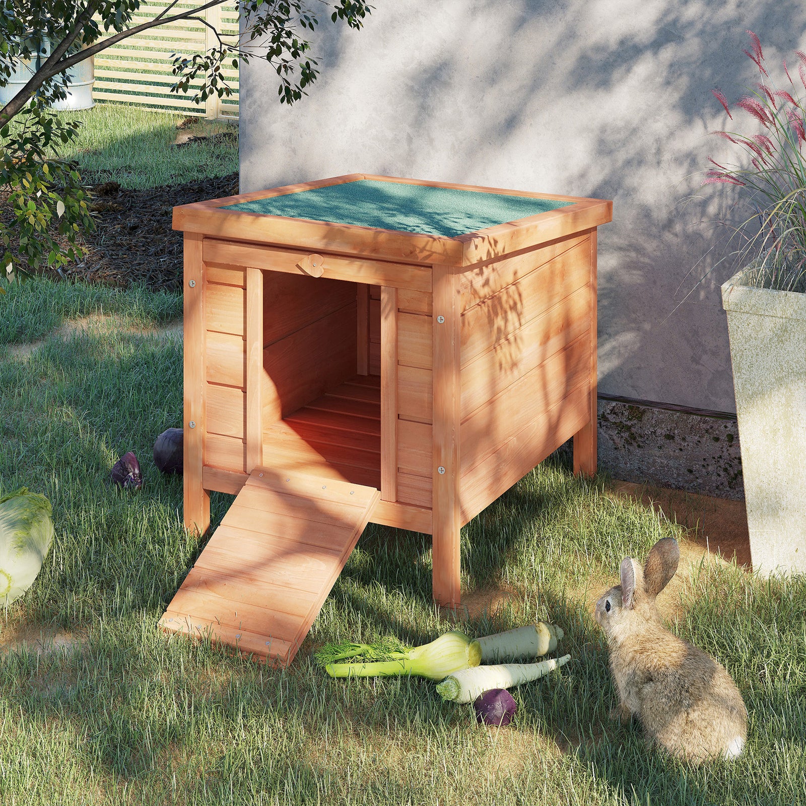 Wooden Rabbit Hutch Bunny Cage Guinea Pig House Pet Habitat Ferret | Brown