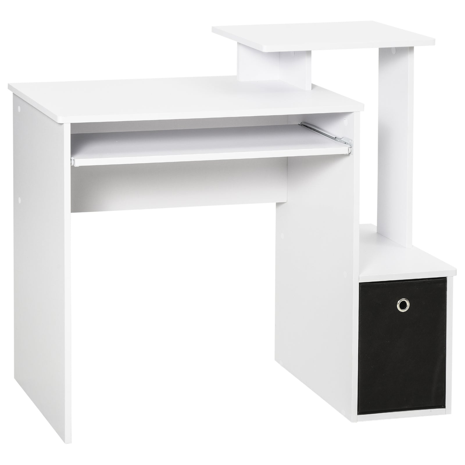 Computer Desk, Sliding Tray, Drawer | White