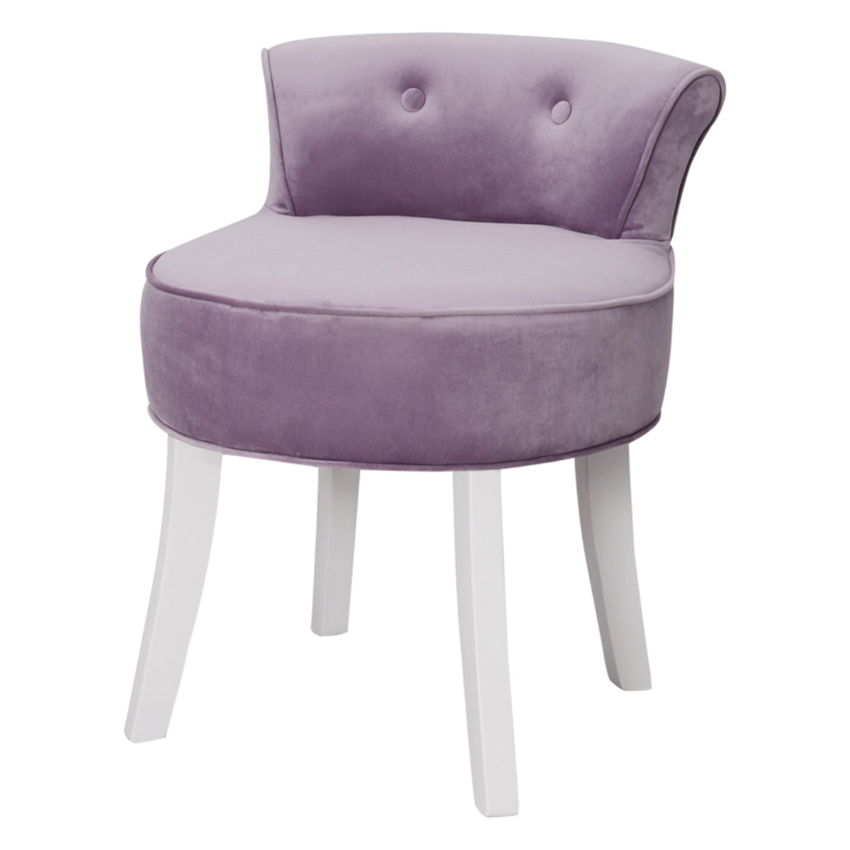 Breeins Upholstered Velvet Vanity Dressing Table Stool With Low Backrest