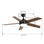 Modern Ceiling Fan Light With Remote, Natural Wood Blades, Led Lighting & Sleep Timer | 5 Blades