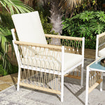 4 Piece Rattan Set, Wicker Conversation Set | Khaki
