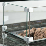 Rattan Set W/ Armchairs Sofa Footstools Fire Pit Table