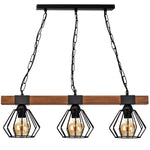 Ulf Hand Made Wall Lamp Matt Black Cage Natural Wood Rugged Industrial Chic