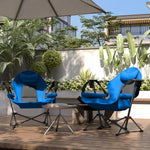 Hammock Camping Chair Set Of 2, Adjustable Back Camp Chair | Blue