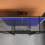 9ft Folding Ping Pong Table, 4 Wheels, 2 Bats | Blue