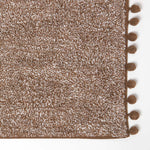 Tufted Cotton Bath Mat With Pom Pom Edges | 50 x 80cm | Chocolate Brown
