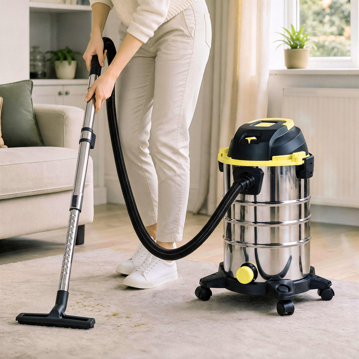 HOMCOM 1400w Vacuum Cleaner With Blowing Mode, Yellow