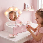 AIYAPLAY Kids Dressing Table, Portable Dressing Table With Lights
