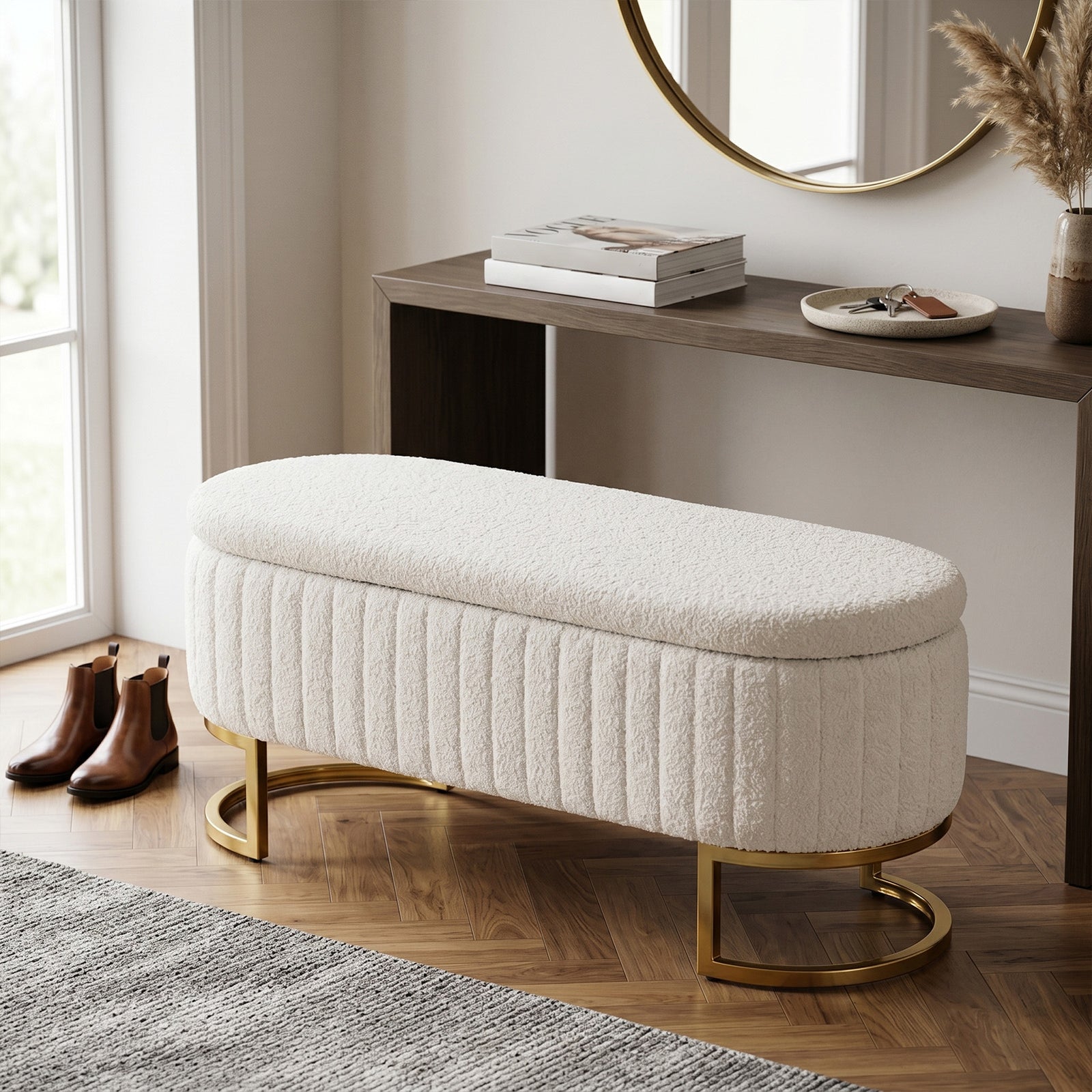 Breeins Teddy Fleece Upholstered Storage