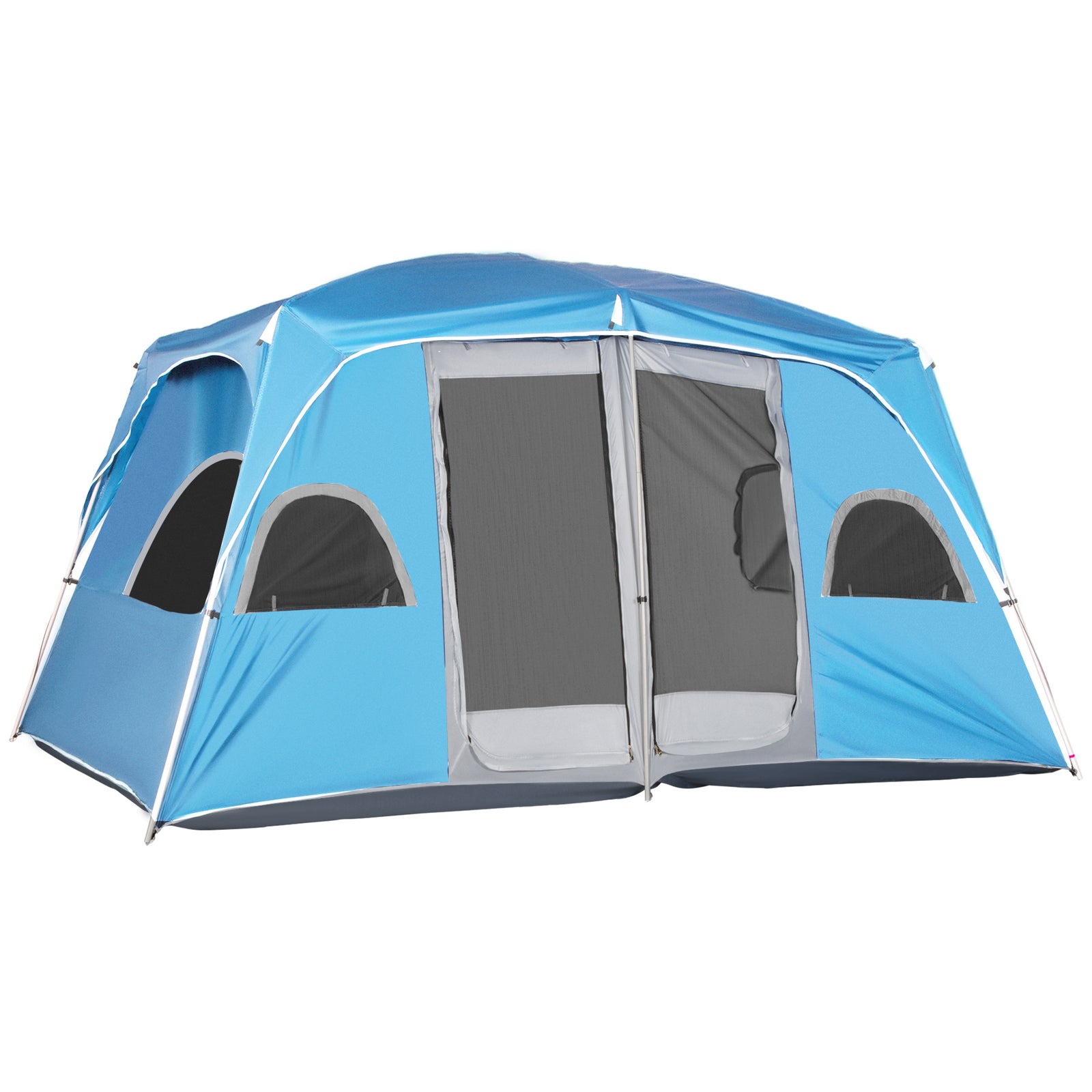 Camping Tent, Family Tent 4-8 Person 2 Room Easy Set Up | Blue
