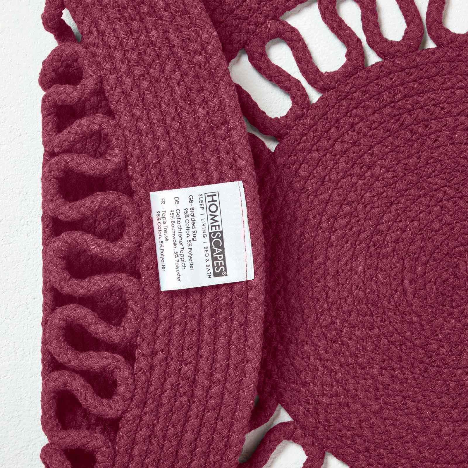 Crochet Braided Round Rug | 70cm x 70cm | Plum