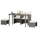 Rattan Garden Furniture Sofa Set W/ Table Chair Footrest | Gray