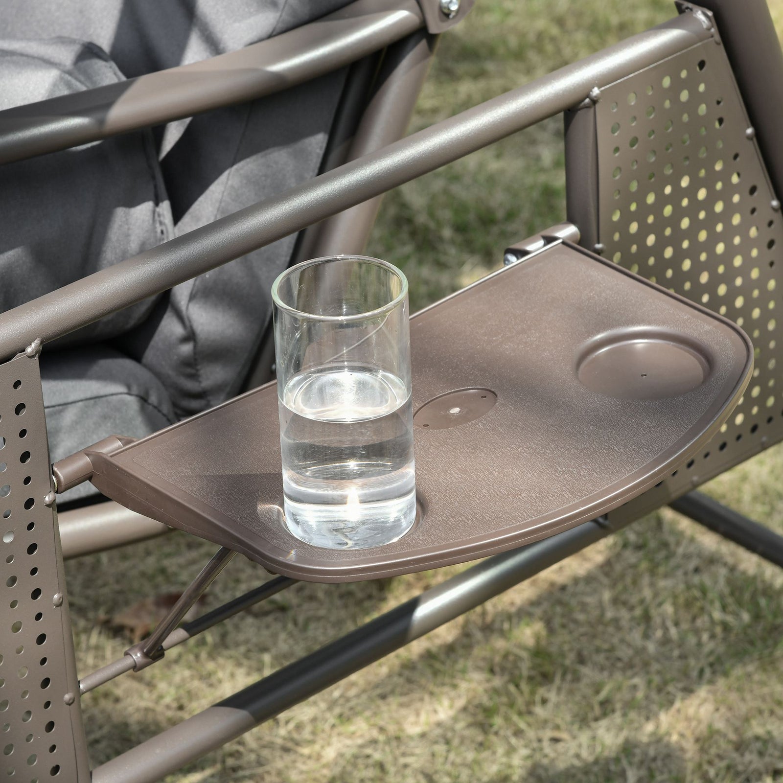 Outdoor 3 Seat Garden Swing Chair Steel Swing Hammock Bench