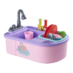 Electric Dishwasher Play Sink Toy Set With Running Water | Pink