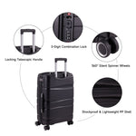 4pcs Lockable Travel Suitcase Set | Black