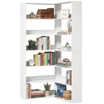 7 Tiers Corner Bookshelf, L-shaped | White