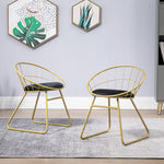 Metal Wire Dining Chairs With Cushion Back