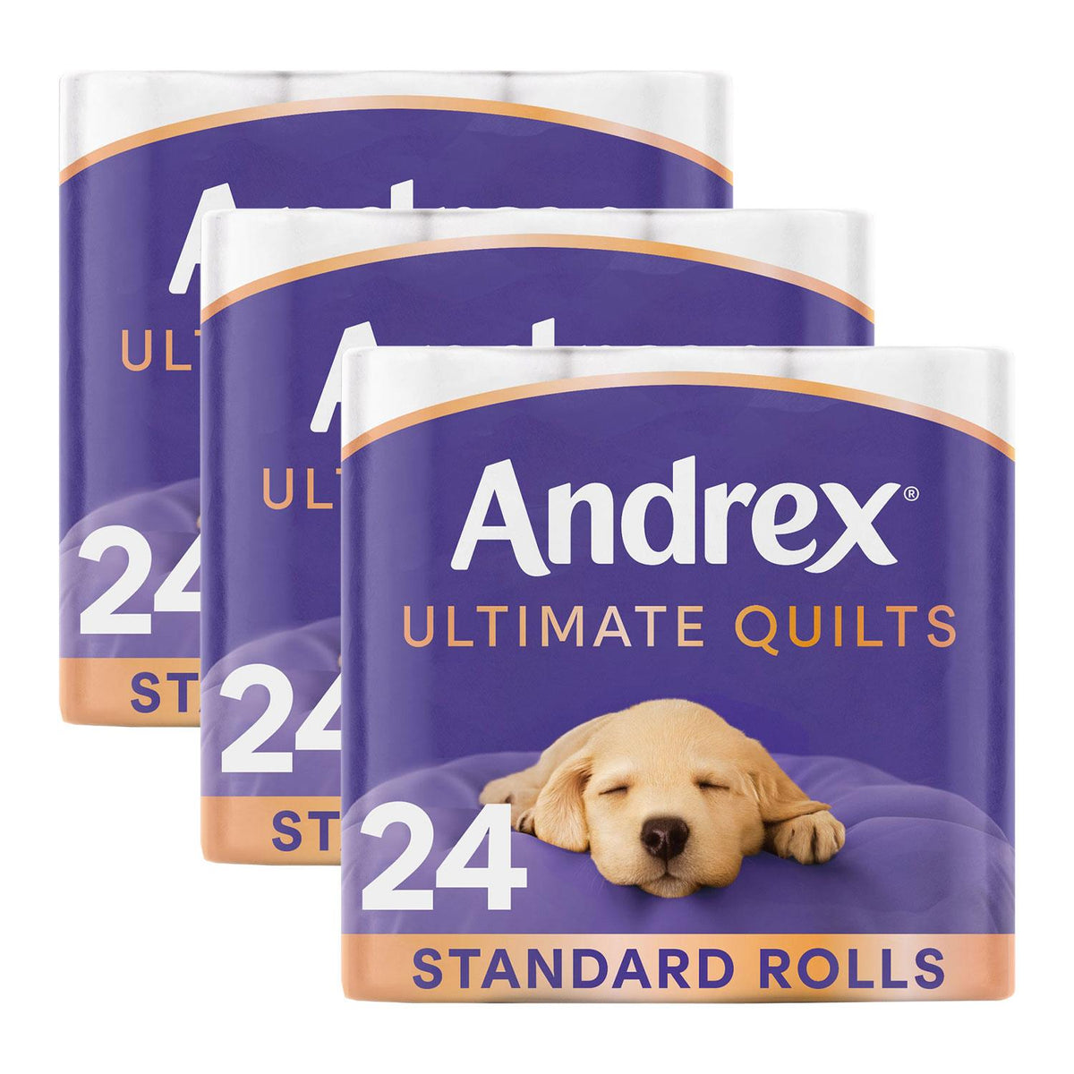 Toilet Rolls X72 Supreme Quilts Fragrance-free 3 Ply Toilet Paper, 3Pk | Set of 3