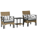 Outsunny 5pc Rattan Garden Table And Chair Set