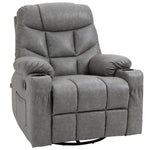 Manual Recliner Chair W/ Footrest Cup Holder | Grey