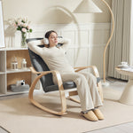 Comfortable Relax Rocking Chair With High Back | Grey