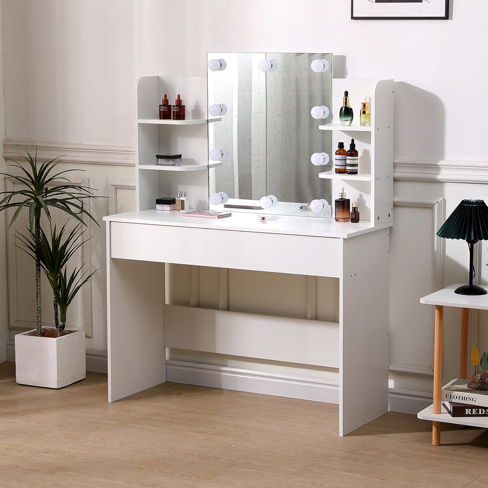 Modern Hollywood Vanity Desk With Lighted Mirror