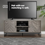 Herringbone Side Table - Grey