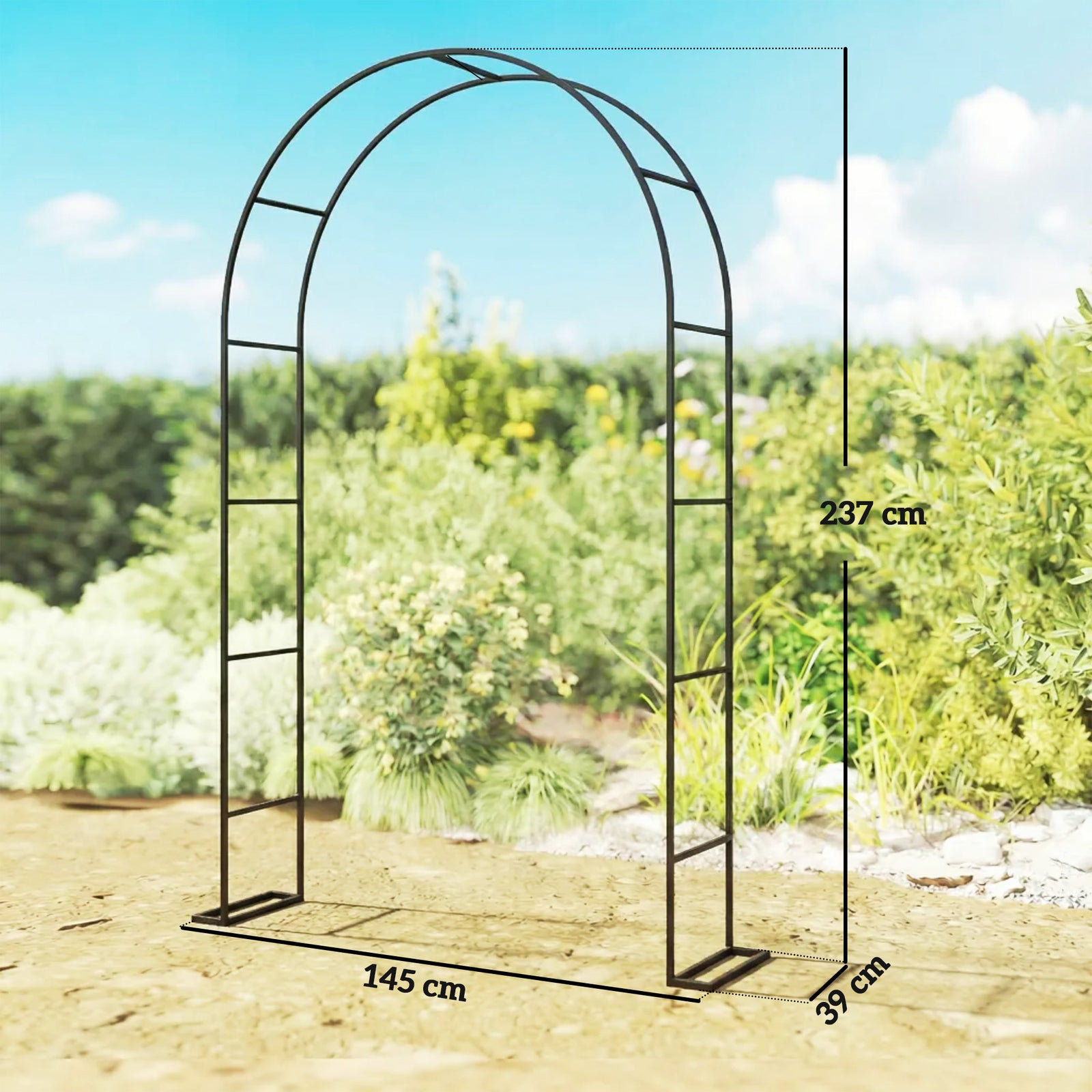 Outsunny Garden Arch, 2.4 M High X 1.5 M Wide Metal Outdoor Wedding Arch