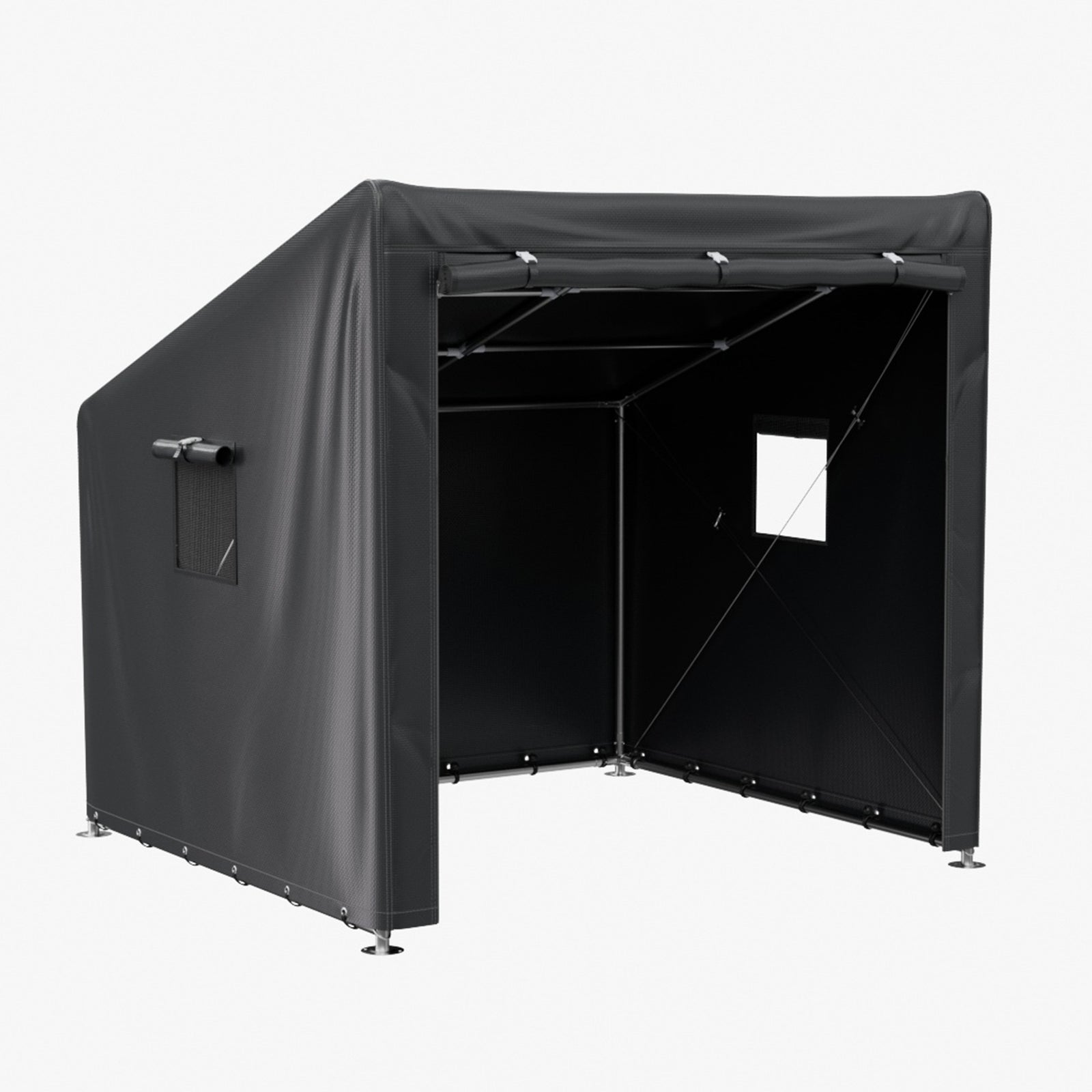 6 X 5ft Outdoor Garden Storage Shelter Bike Tent With Roll-up Zipper Door | Black