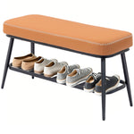 Shoe Bench, Pu Leather Shoe Storage Bench For Entryway | Brown