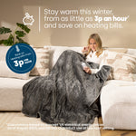 Electric Heated Fleece Over Blanket With Adjustable Digital Control & Safety Timer | Grey