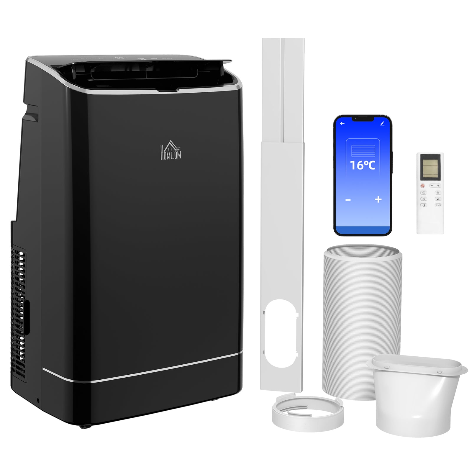 14000 Btu Mobile Air Conditioner With Wifi Smart App, 35m² | One Size | Black