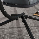 Rattan Chair With Cushion, Foldable Basket, 360° Rotation
