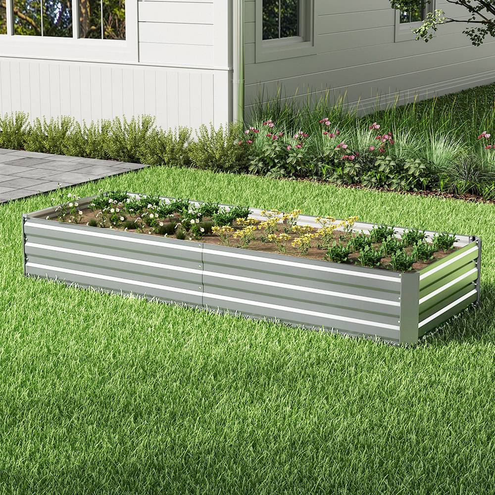Outdoor Rectangular Metal Raised Garden Bed Galvanized Raised Garden Bed Kit